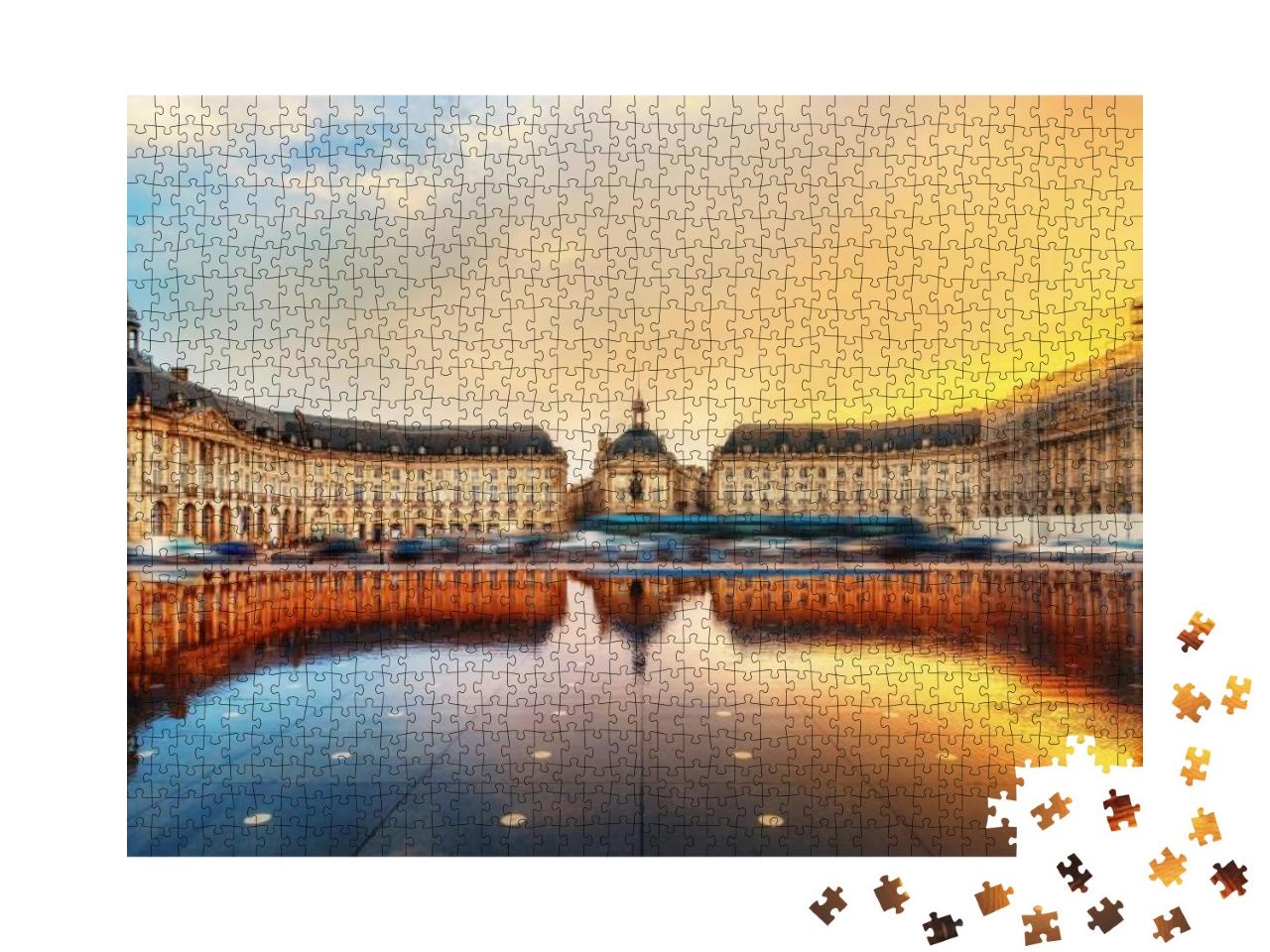 The Building of Place De La Bourse... Jigsaw Puzzle with 1000 pieces