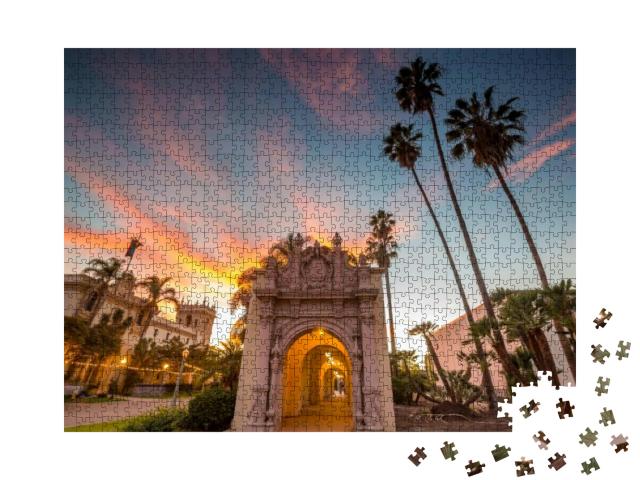 San Diego's Balboa Park At Twilight in San Diego Californ... Jigsaw Puzzle with 1000 pieces