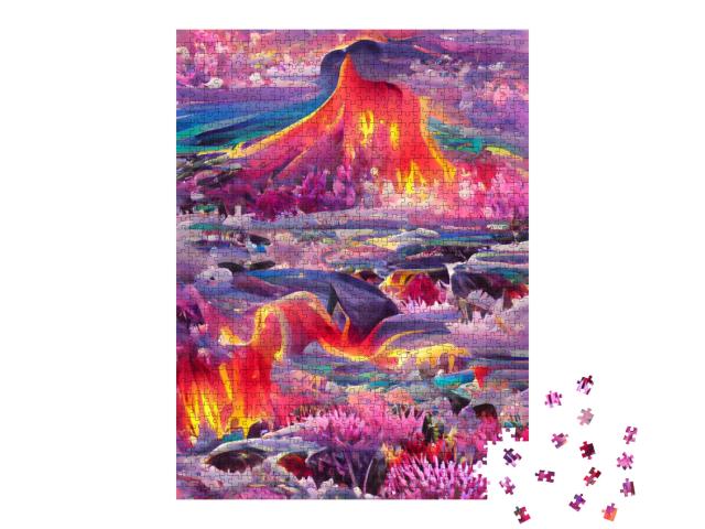 Hawaii Volcanoes National Park with Active Kilauea Volcan... Jigsaw Puzzle with 1000 pieces