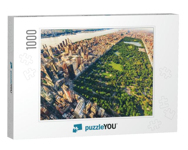 Aerial View of Manhattan New York Looking North Up Centra... Jigsaw Puzzle with 1000 pieces