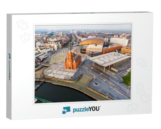 The Pierhead in Cardiff Down in the Bay from a Drone with... Jigsaw Puzzle