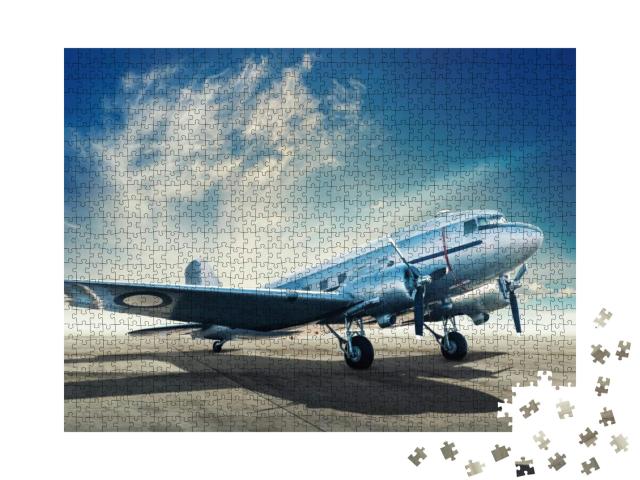 Historical Aircraft on an Airfield... Jigsaw Puzzle with 1000 pieces