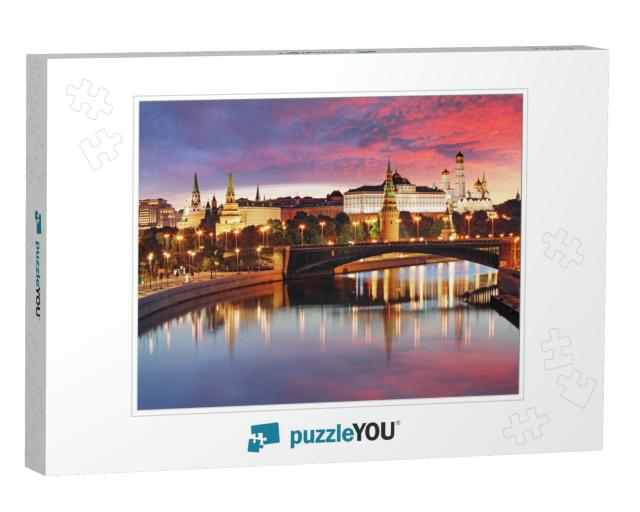 Russia, Moscow City Skyline At Sunset... Jigsaw Puzzle