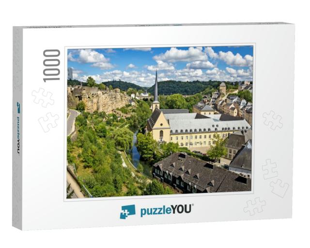 Sunny Summer Day in Beautiful Town Luxembourg, the Capita... Jigsaw Puzzle with 1000 pieces