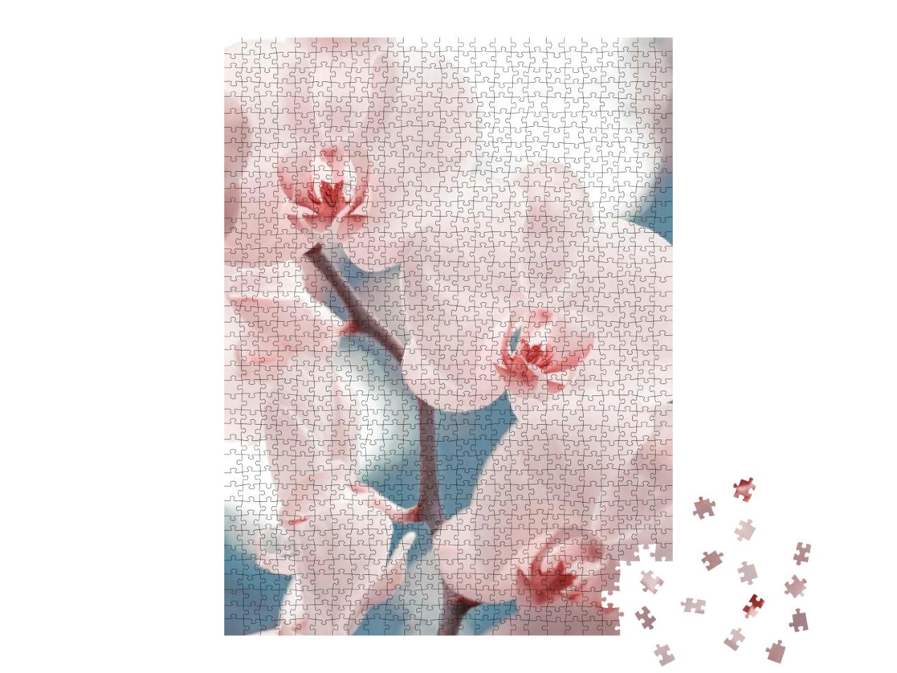 Tender Pink Phalaenopsis Orchid on Blurred Background. So... Jigsaw Puzzle with 1000 pieces
