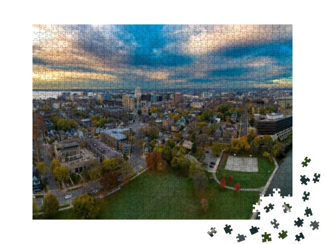 Madison Wisconsin Isthmus & Capital At Sunrise... Jigsaw Puzzle with 1000 pieces