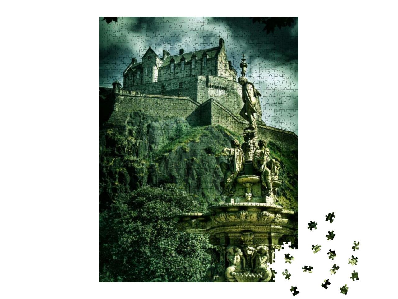Shot of Edinburgh Castle with Vintage Look... Jigsaw Puzzle with 1000 pieces