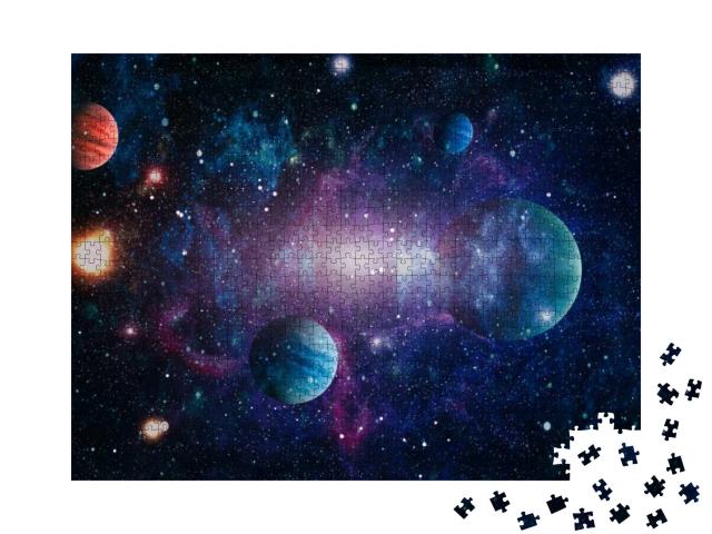 Planets, Stars & Galaxies in Outer Space Showing the Beau... Jigsaw Puzzle with 1000 pieces