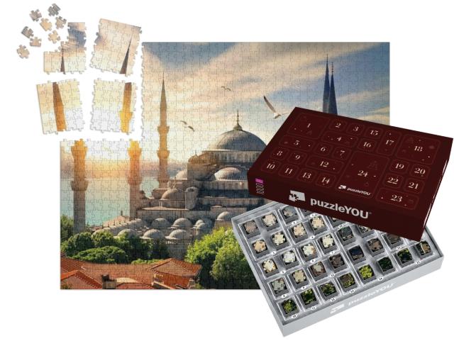 Seagulls Over Blue Mosque & Bosphorus in Istanbul, Turkey... | Advent Calendar Jigsaw Puzzle