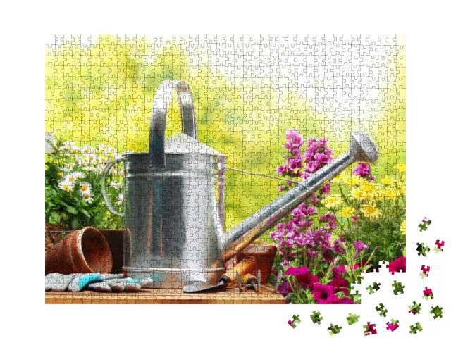 Outdoor Gardening Tools & Flowers... Jigsaw Puzzle with 1000 pieces