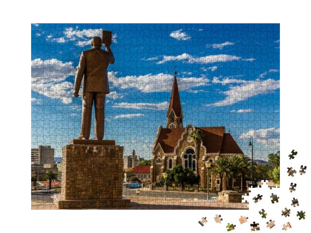 First Namibian President Monument & Luteran Christ Church... Jigsaw Puzzle with 1000 pieces