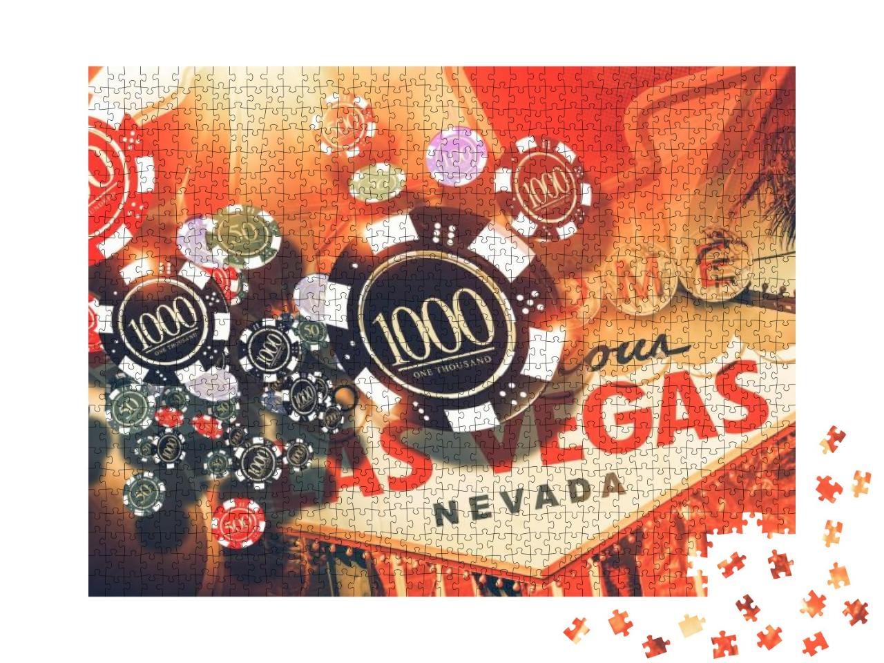 Vegas Gambling Concept. Las Vegas Casino Games Concept Il... Jigsaw Puzzle with 1000 pieces