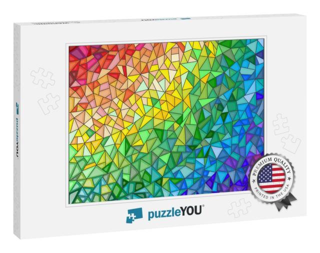 Abstract Stained Glass Background, the Colored Elements A... Jigsaw Puzzle