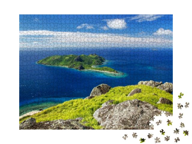 View of Kuata Island from Vatuvula Volcano on Wayaseva Is... Jigsaw Puzzle with 1000 pieces