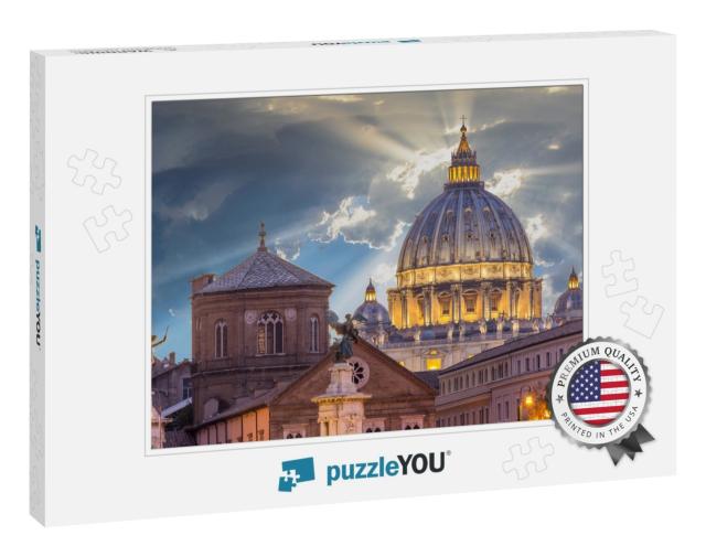 St Peters Basilica in Rome, Vatican, the Dome At Sunset... Jigsaw Puzzle