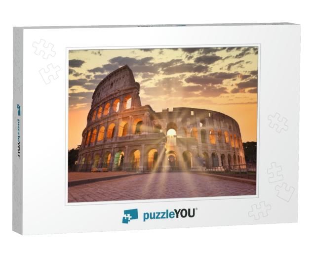 Night View of Colosseum in Rome, Italy. Rome Architecture... Jigsaw Puzzle