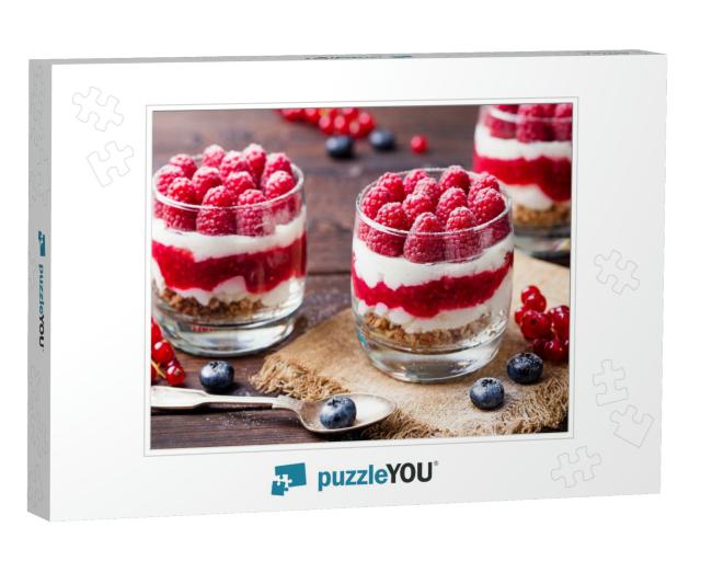 Raspberry Dessert, Cheesecake, Trifle, Mouse in a Glass o... Jigsaw Puzzle