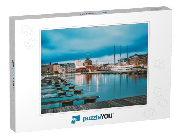 Helsinki, Finland. View of Evening City & Uspenski Cathed... Jigsaw Puzzle