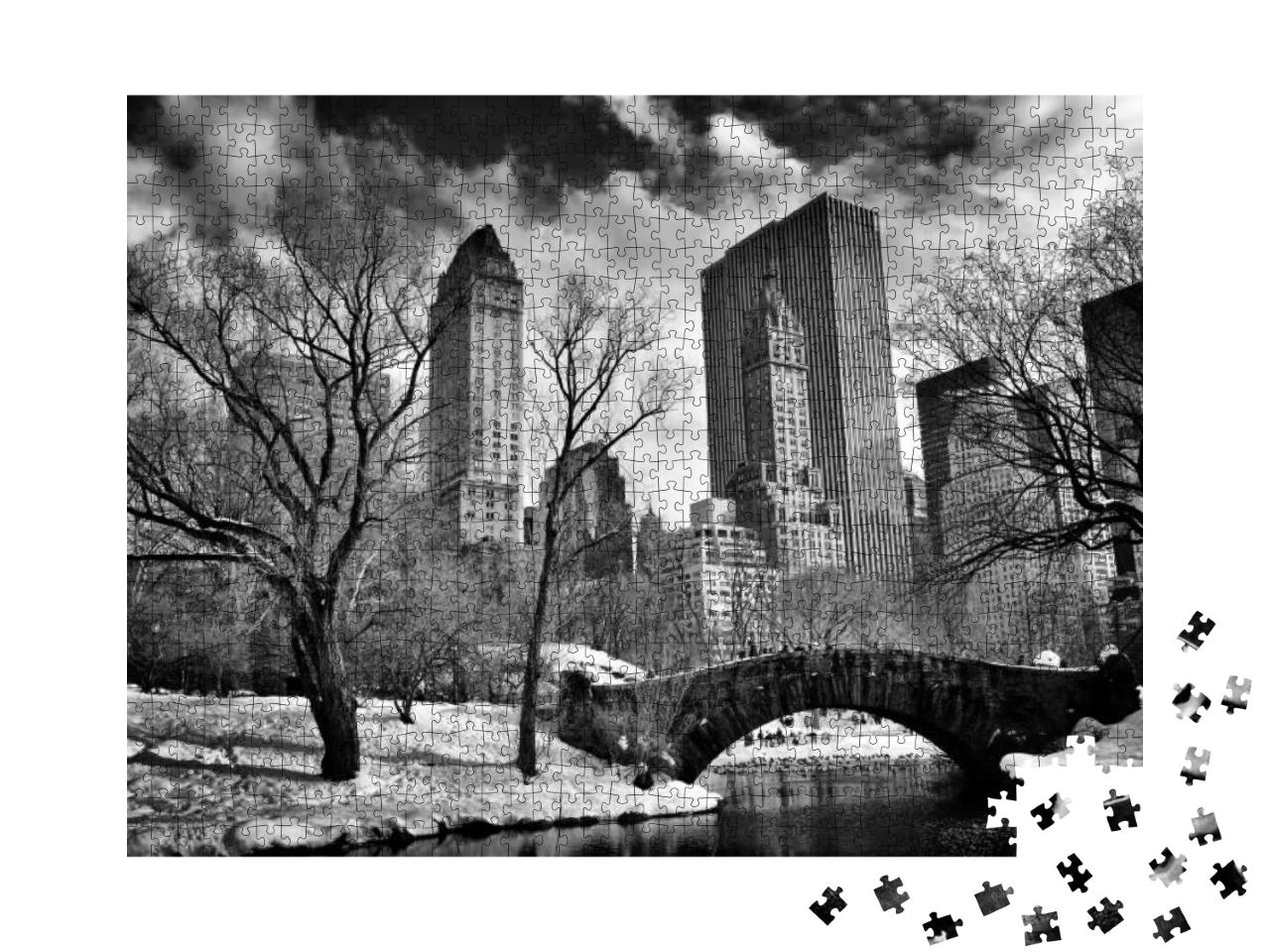 New York City - Central Park in Winter -Gapstow Bridge... Jigsaw Puzzle with 1000 pieces