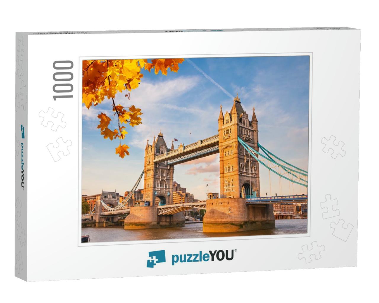 Tower Bridge with Autumn Leaves, London... Jigsaw Puzzle with 1000 pieces