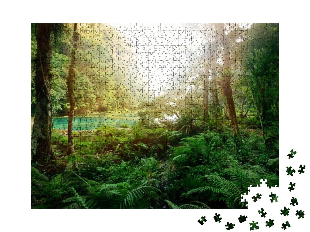 Mysterious Mayan Jungle in the National Park Semuc Champe... Jigsaw Puzzle with 1000 pieces