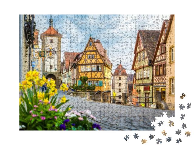 Classic View of the Medieval Town of Rothenburg Ob Der Ta... Jigsaw Puzzle with 1000 pieces