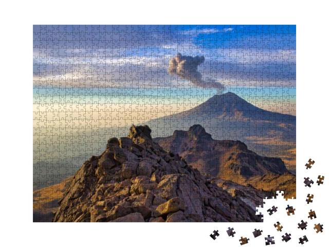 Volcano Popocatepetl Erupt, Trekking in Iztaccihuatl Popo... Jigsaw Puzzle with 1000 pieces