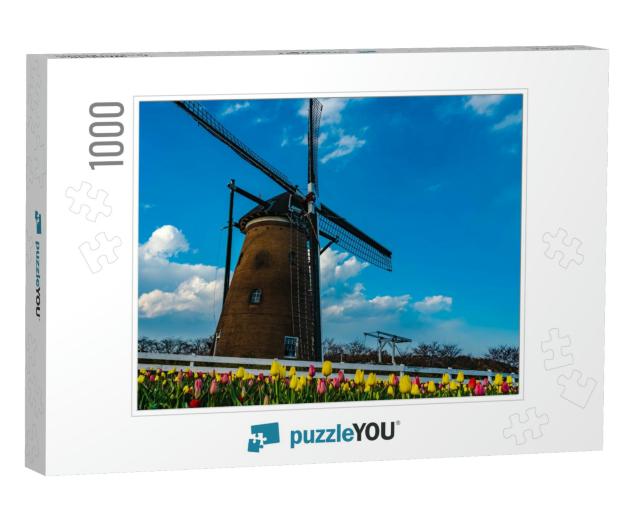 Tulip & Wind Turbines in Chiba, Japan... Jigsaw Puzzle with 1000 pieces