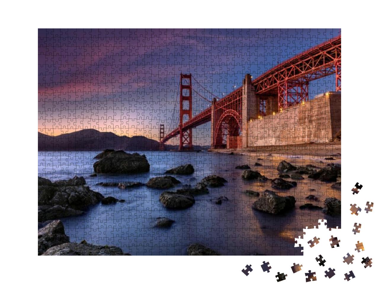 Golden Gate Bridge During Sunset New San Fransisco, Usa... Jigsaw Puzzle with 1000 pieces