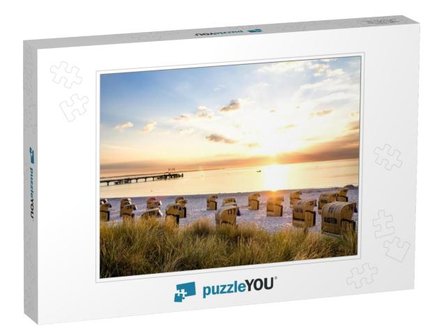 Beach in Scharbeutz, Baltic Sea, Germany... Jigsaw Puzzle