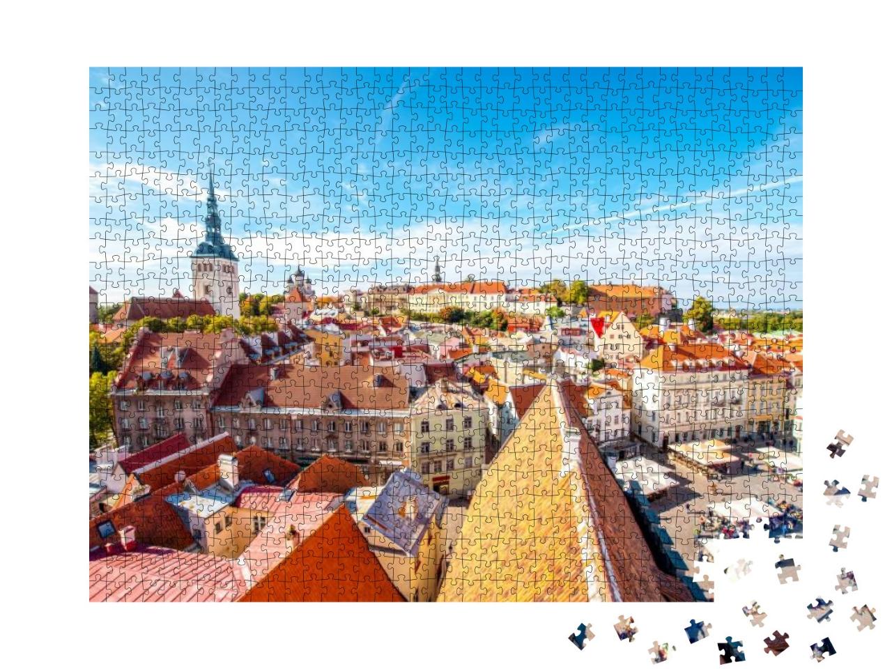 Cityscape Aerial View on the Old Town with Saint Nicholas... Jigsaw Puzzle with 1000 pieces
