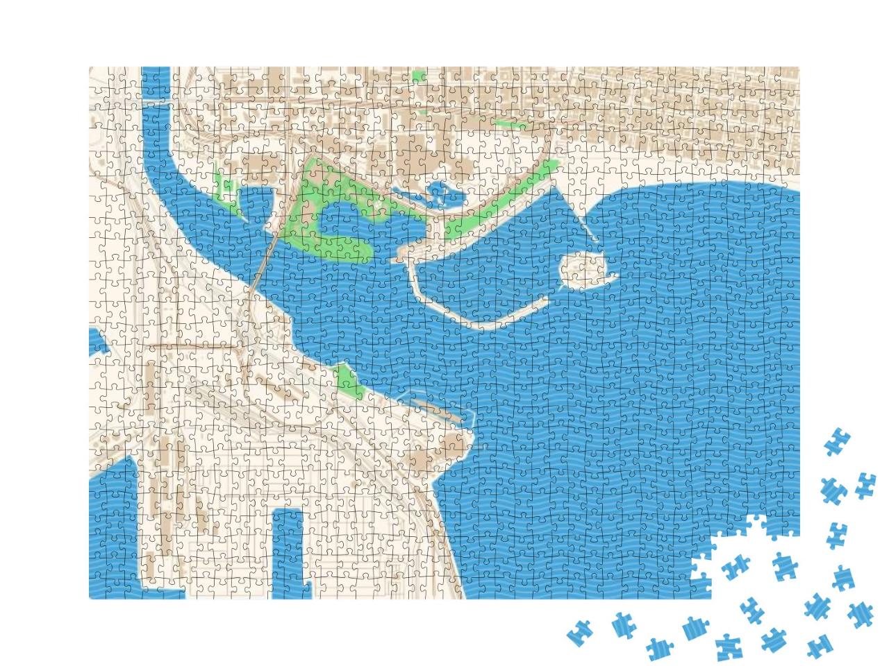 Long Beach California Printable Map Excerpt. This Vector... Jigsaw Puzzle with 1000 pieces