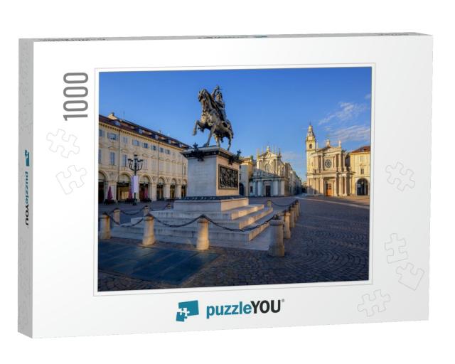 Piazza San Carlo & the Bronze Monument of Emmanuel Philib... Jigsaw Puzzle with 1000 pieces