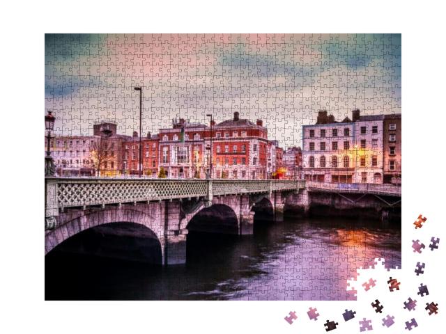 Grattan Bridge Over the River Liffey in Dublin Ireland... Jigsaw Puzzle with 1000 pieces