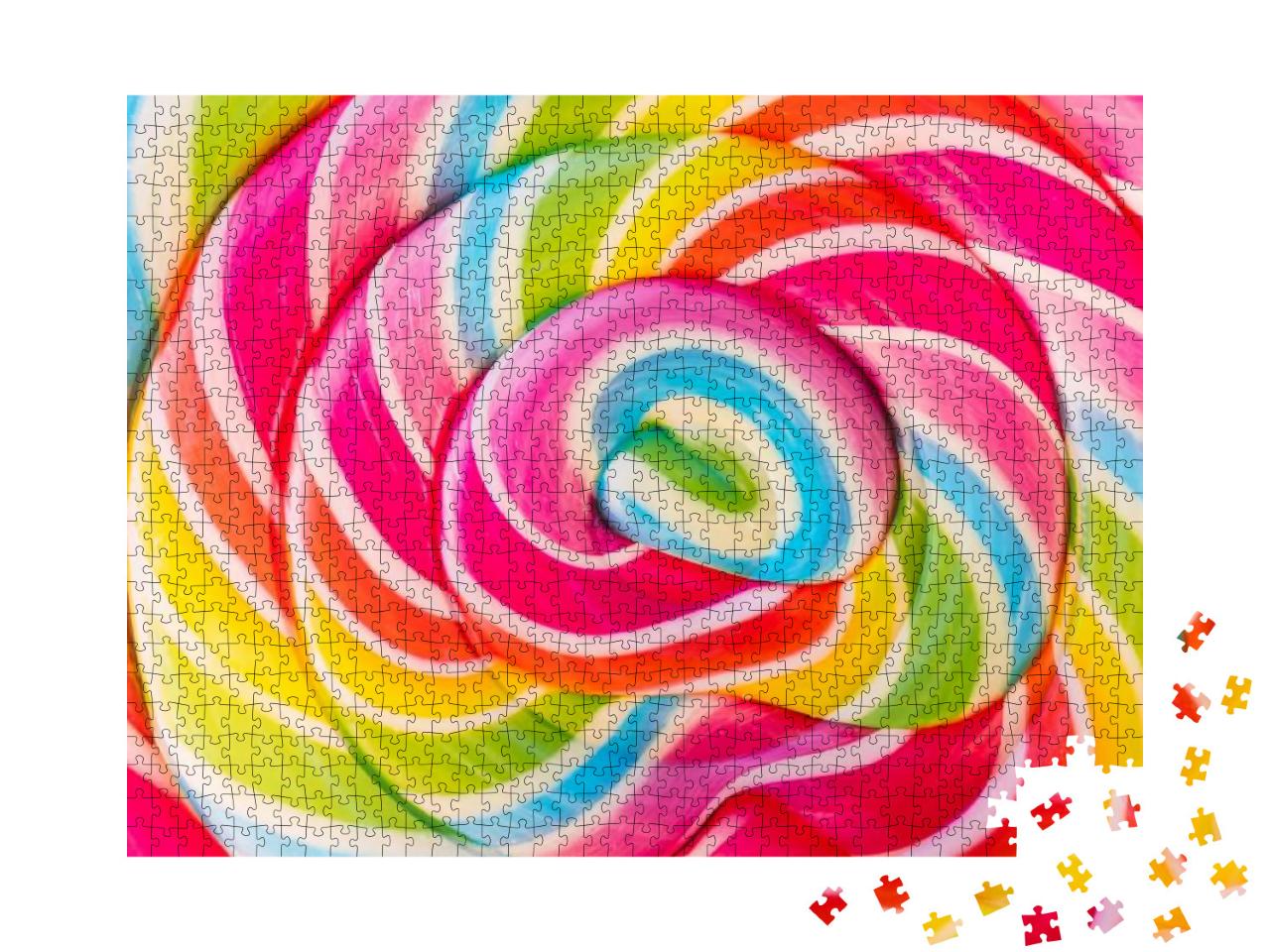 Abstract Design Rainbow Tie Dye Colors in Swirl Pattern i... Jigsaw Puzzle with 1000 pieces