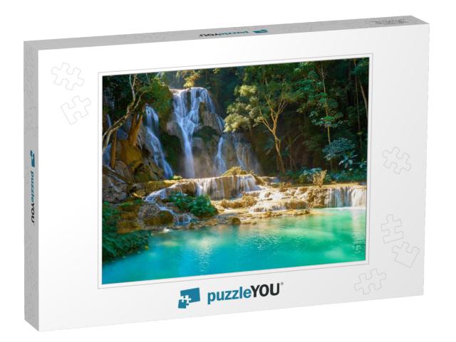 Kuang Si Waterfalls in Luang Probang Laos... Jigsaw Puzzle