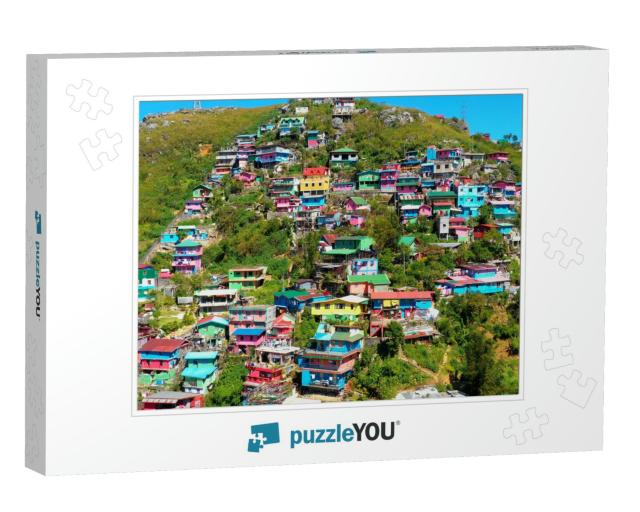 Colorful Houses in Aerial View, La Trinidad, Benguet, Phi... Jigsaw Puzzle