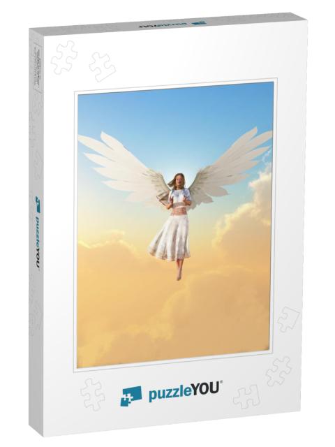 A Guardian Angel Spreads Its Wings & Flies Among the Heav... Jigsaw Puzzle