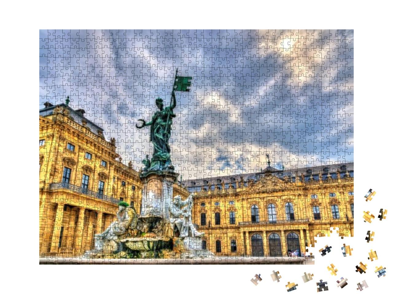 Franconia Fountain At the Wurzburg Residence in Bavaria... Jigsaw Puzzle with 1000 pieces