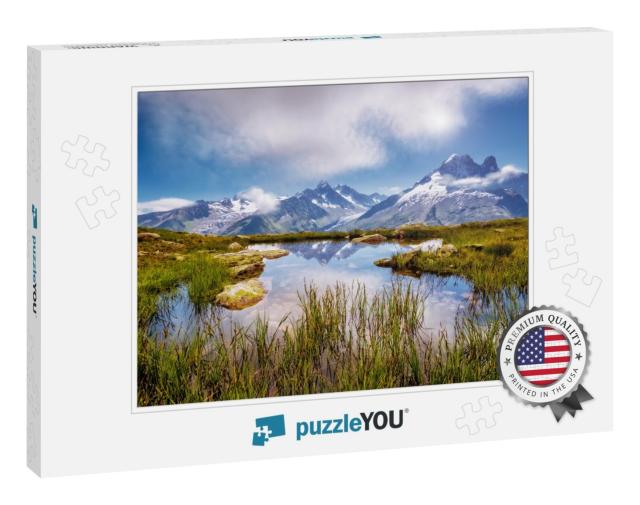 Views of the Mont Blanc Glacier with Lac Blanc. Popular T... Jigsaw Puzzle