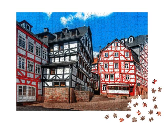 Historic Streets of the Old Quarters of Marburg. Marburg... Jigsaw Puzzle with 1000 pieces