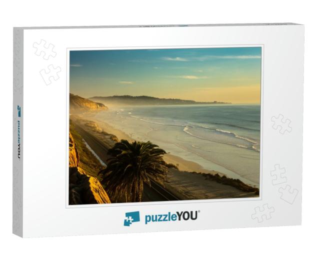 Sunset & Marine Layer At the Torry Pine Beach, San Diego... Jigsaw Puzzle