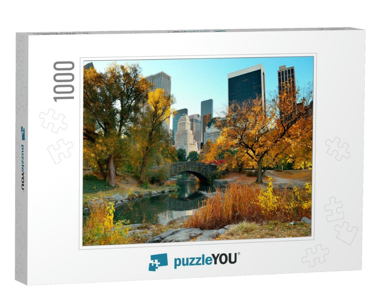 Central Park Autumn & Buildings in Midtown Manhattan New... Jigsaw Puzzle with 1000 pieces