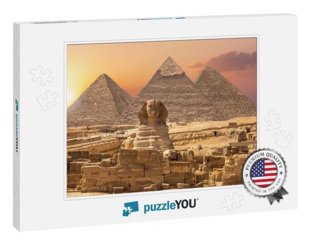 The Sphinx & the Piramids, Famous Wonder of the World, Gi... Jigsaw Puzzle