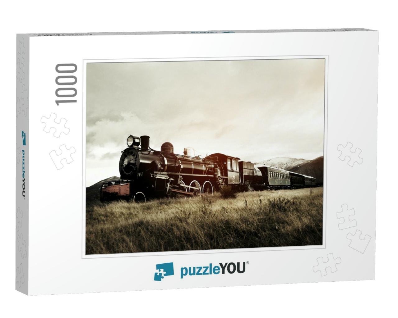 Steam Train in a Open Countryside Concept... Jigsaw Puzzle with 1000 pieces