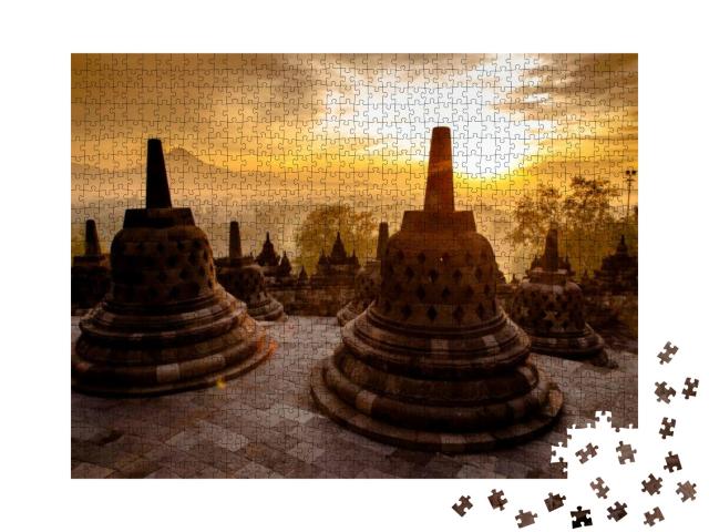 Top Borobudur Temple, Yogyakarta, Java, Indonesia... Jigsaw Puzzle with 1000 pieces