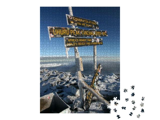 The Snowy Peak of Mt Kilimanjaro in Tanzania, Africa... Jigsaw Puzzle with 1000 pieces