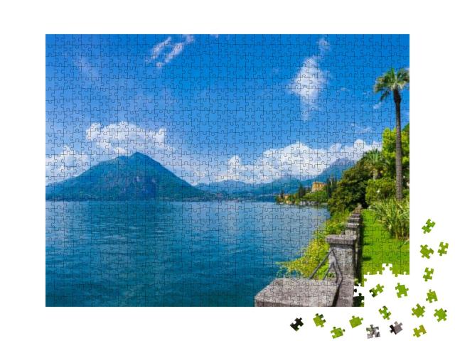 Sunny Panorama on Lake Como... Jigsaw Puzzle with 1000 pieces