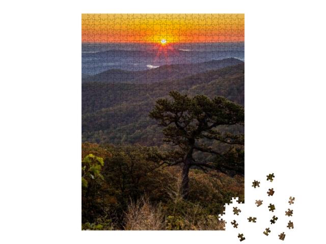 Usa, Virginia, Shenandoah National Park, Sunrise Along Sk... Jigsaw Puzzle with 1000 pieces