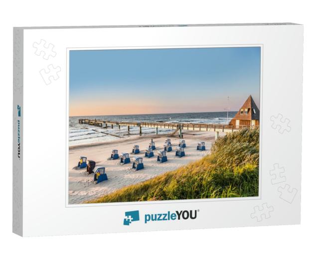 Beach Chairs in Morning Light At the Baltic Sea... Jigsaw Puzzle